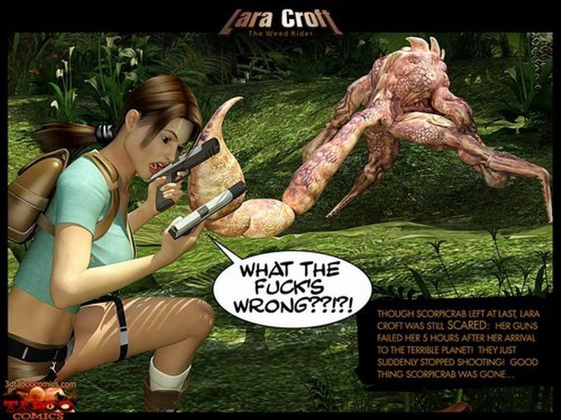 D Lara Croft die Unkraut Reiter