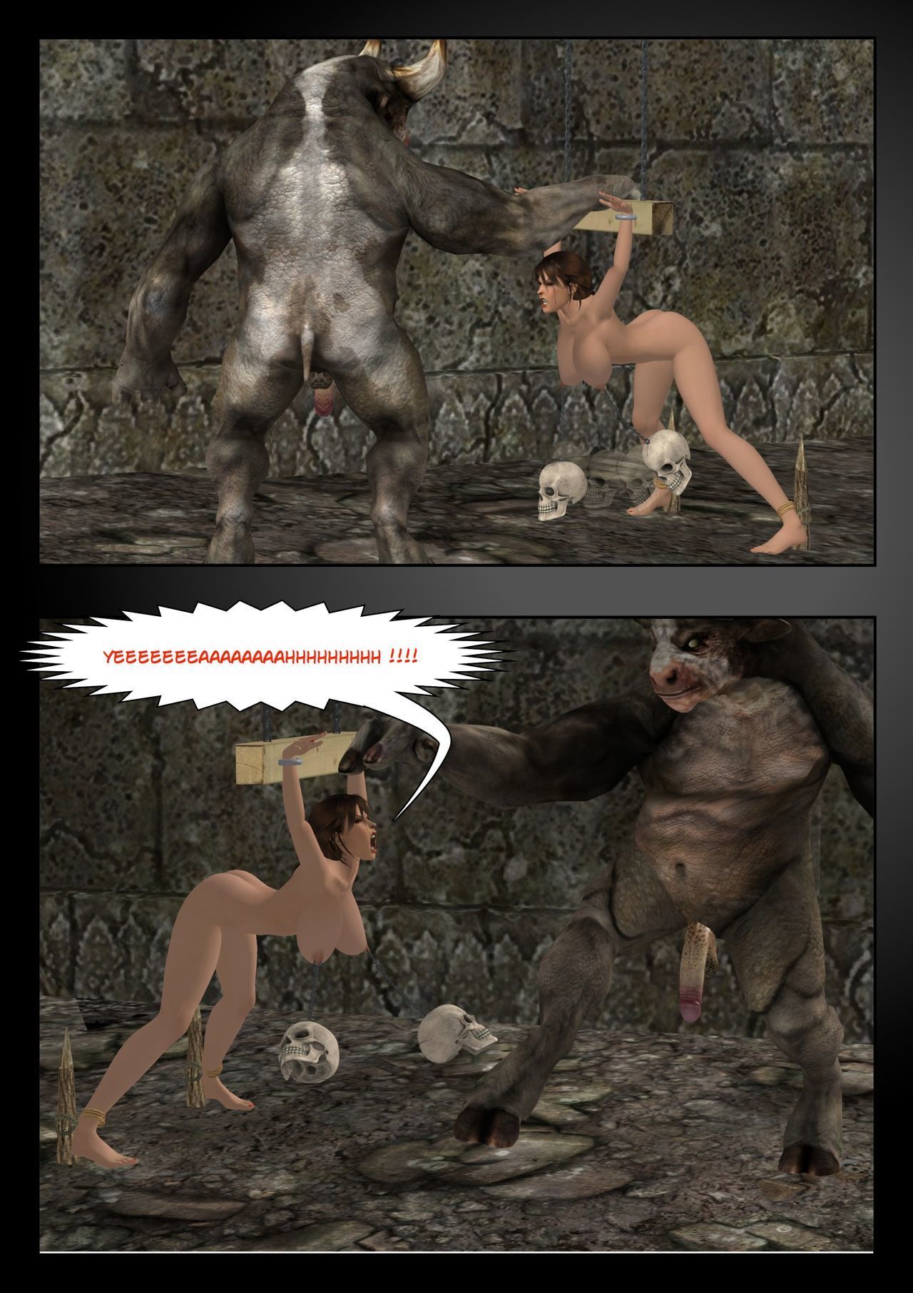 Lara Croft vs el minotaurus Wip