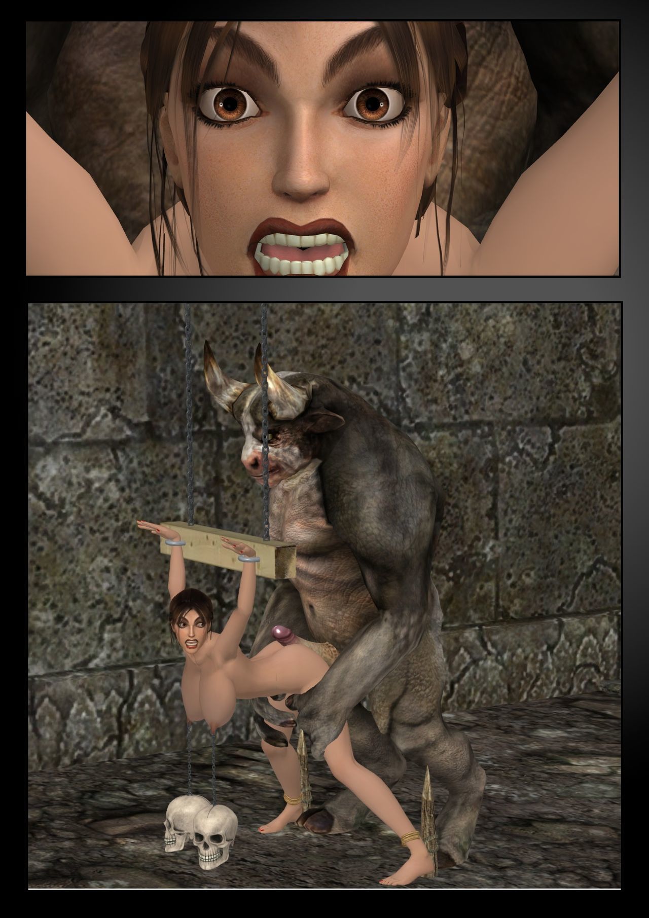 Lara croft vs De minotaurus Wip