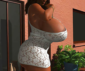 Comics Ebony 3d hottie showing off her large.., 3d  3d boobs