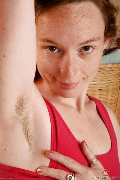Over 30 wife Ana Molly showing off hairy armpits and vagina close up