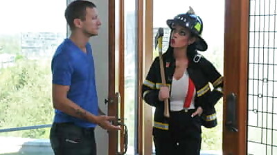 Busty firewoman Angelina..